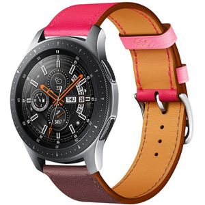 Strap-it Samsung Galaxy Watch leren band 46mm (knalroze/roodbruin)