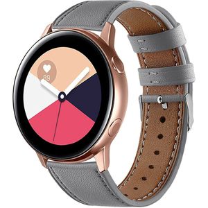 Strap-it Samsung Galaxy Watch Active bandje leer (grijs)