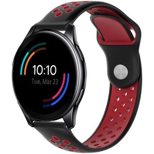 Strap-it OnePlus Watch sport band (zwart/rood)