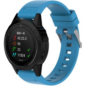 Strap-it Garmin Fenix 5 / 6 glossy silicone band (lichtblauw)