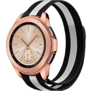 Strap-it Samsung Galaxy Watch Milanese band 42mm (zwart/wit)
