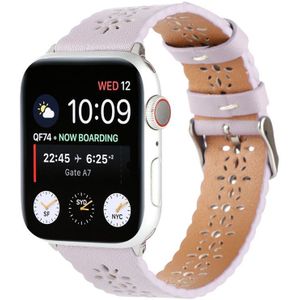 Strap-it Apple Watch leren bandje patroon (lichtpaars)