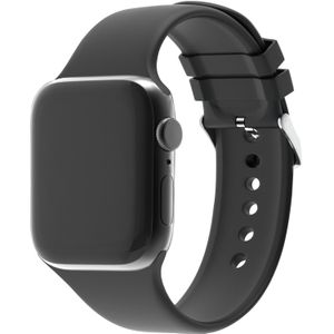 Strap-it Apple Watch 8 siliconen gesp bandje (zwart)