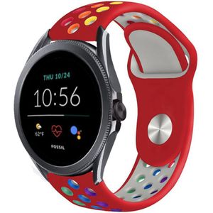 Strap-it Fossil Gen 5e - 44mm sport band (rood kleurrijk)