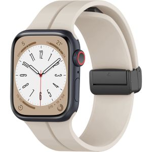 Strap-it Apple Watch magnetisch D-Buckle bandje (zand wit)