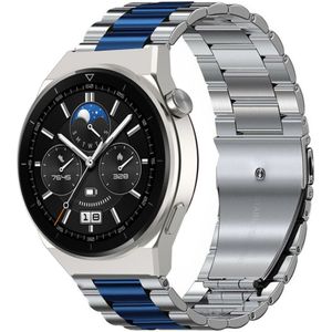 Strap-it Huawei Watch GT 3 Pro 46mm stalen band (zilver/blauw)