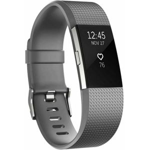 Strap-it Fitbit Charge 2 siliconen bandje (grijs)