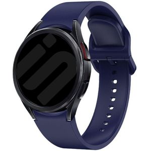 Strap-it Samsung Galaxy Watch 4 Classic 46mm 'One push' siliconen band (donkerblauw)