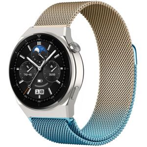 Strap-it Huawei Watch GT 3 Pro 46mm Milanese band (blauw/goud)