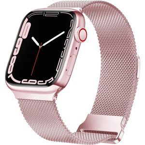 Strap-it Apple Watch 8 Milanees bandje (rosé pink)