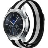 Strap-it Samsung Gear S3 Milanese band (zwart/wit)