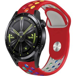 Strap-it Huawei Watch GT 3 46mm sport band (rood kleurrijk)