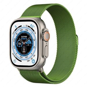 Strap-it Apple Watch Ultra Milanese band (lichtgroen)
