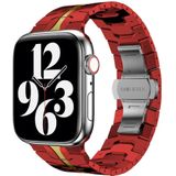Strap-it Apple Watch steel iron band (rood/goud)