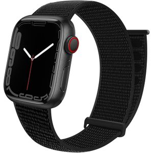 Strap-it Apple Watch nylon loop bandje (zwart)