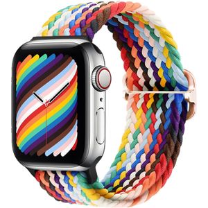 Strap-it Apple Watch verstelbaar gevlochten bandje (regenboog)