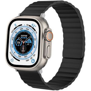 Strap-it Apple Watch Ultra magnetisch siliconen bandje (zwart)