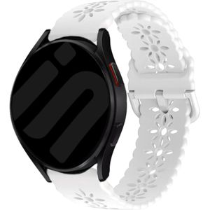 Strap-it Samsung Galaxy Watch 6 - 40mm siliconen bandje met patroon (wit)