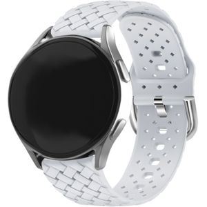 Strap-it Samsung Galaxy Watch 4 Classic 46mm gevlochten siliconen bandje (grijs)