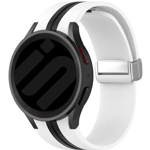 Strap-it Samsung Galaxy Watch 4 40mm magnetische sport band (wit/zwart)