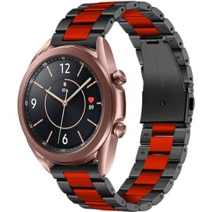 Strap-it Samsung Galaxy Watch 3 41mm stalen band (zwart/rood)
