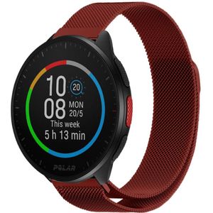 Strap-it Polar Pacer Milanese band (rood)