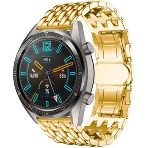 Strap-it Huawei Watch GT 2 stalen draak band (goud)