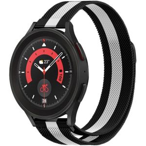 Strap-it Samsung Galaxy Watch 5 Pro Milanese band (zwart/wit)