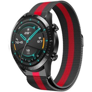 Strap-it Huawei Watch GT 2 Milanese band (zwart/rood)