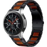 Strap-it Samsung Galaxy Watch 46mm houten/stalen band (zwart)