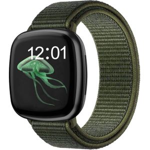 Strap-it Fitbit Versa 3 nylon bandje (groen)