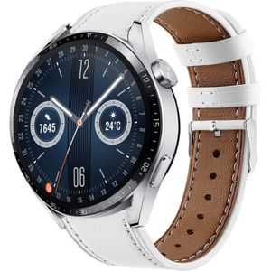 Strap-it Huawei Watch GT 3 46mm bandje leer (wit)