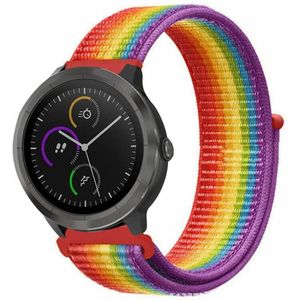 Strap-it Garmin Vivoactive 4 nylon band - 45mm - regenboog