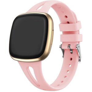 Strap-it Fitbit Versa 4 luxe siliconen bandje (roze)