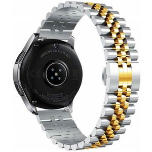 Strap-it Samsung Galaxy Watch Active Jubilee stalen band (zilver/goud)