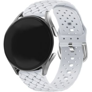 Strap-it Samsung Galaxy Watch 6 Classic 43mm gevlochten siliconen bandje (grijs)