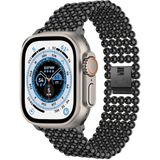 Strap-it Apple Watch Ultra stalen kralen band (zwart)