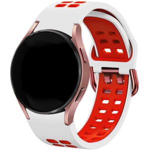 Strap-it Samsung Galaxy Watch 6 - 40mm sport square bandje (wit/rood)