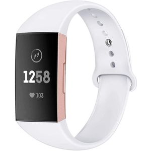 Strap-it Fitbit Charge 4 sportband (wit)