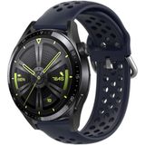 Strap-it Huawei Watch GT 3 46mm siliconen bandje met gaatjes (donkerblauw)