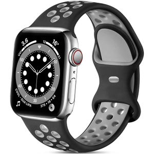 Strap-it Apple Watch 8 sport bandje (zwart/grijs)