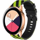 Strap-it Samsung Galaxy Watch Active gestreept siliconen bandje (zwart/geel)