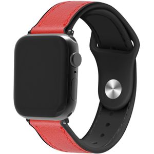 Strap-it Apple Watch 8 leren hybrid bandje (rood)