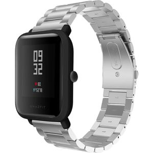 Strap-it Xiaomi Amazfit Bip stalen band (zilver)