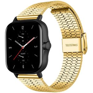 Strap-it Amazfit GTS 2 roestvrij stalen band (goud)