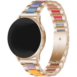Strap-it Huawei Watch GT 3 Pro 43mm stalen resin band (rosé goud/kleurrijk)