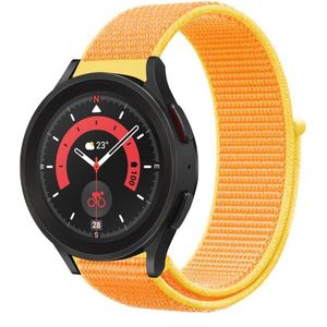 Strap-it Samsung Galaxy Watch 5 Pro nylon band (lichtgeel)