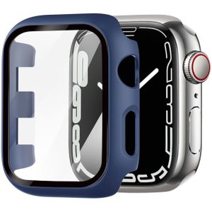 Strap-it Apple Watch Series 7/8/9 PC hard case met glas (donkerblauw)