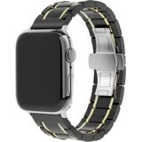 Strap-it Apple Watch 8 keramiek stalen band (zwart/goud)
