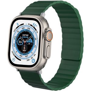 Strap-it Apple Watch Ultra magnetisch siliconen bandje (groen)